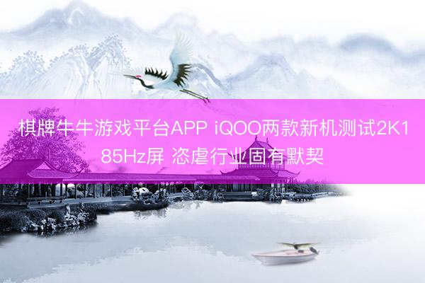 棋牌牛牛游戏平台APP iQOO两款新机测试2K185Hz屏 恣虐行业固有默契