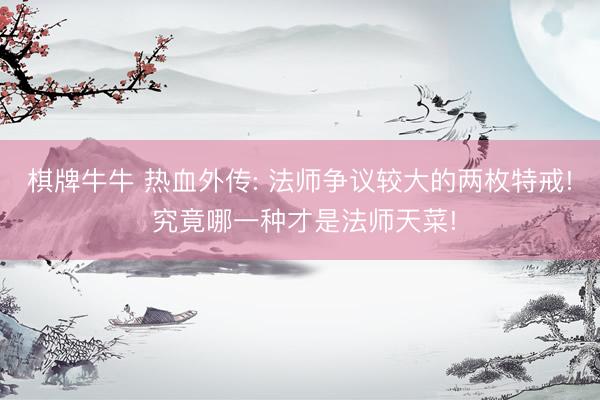 棋牌牛牛 热血外传: 法师争议较大的两枚特戒! 究竟哪一种才是法师天菜!